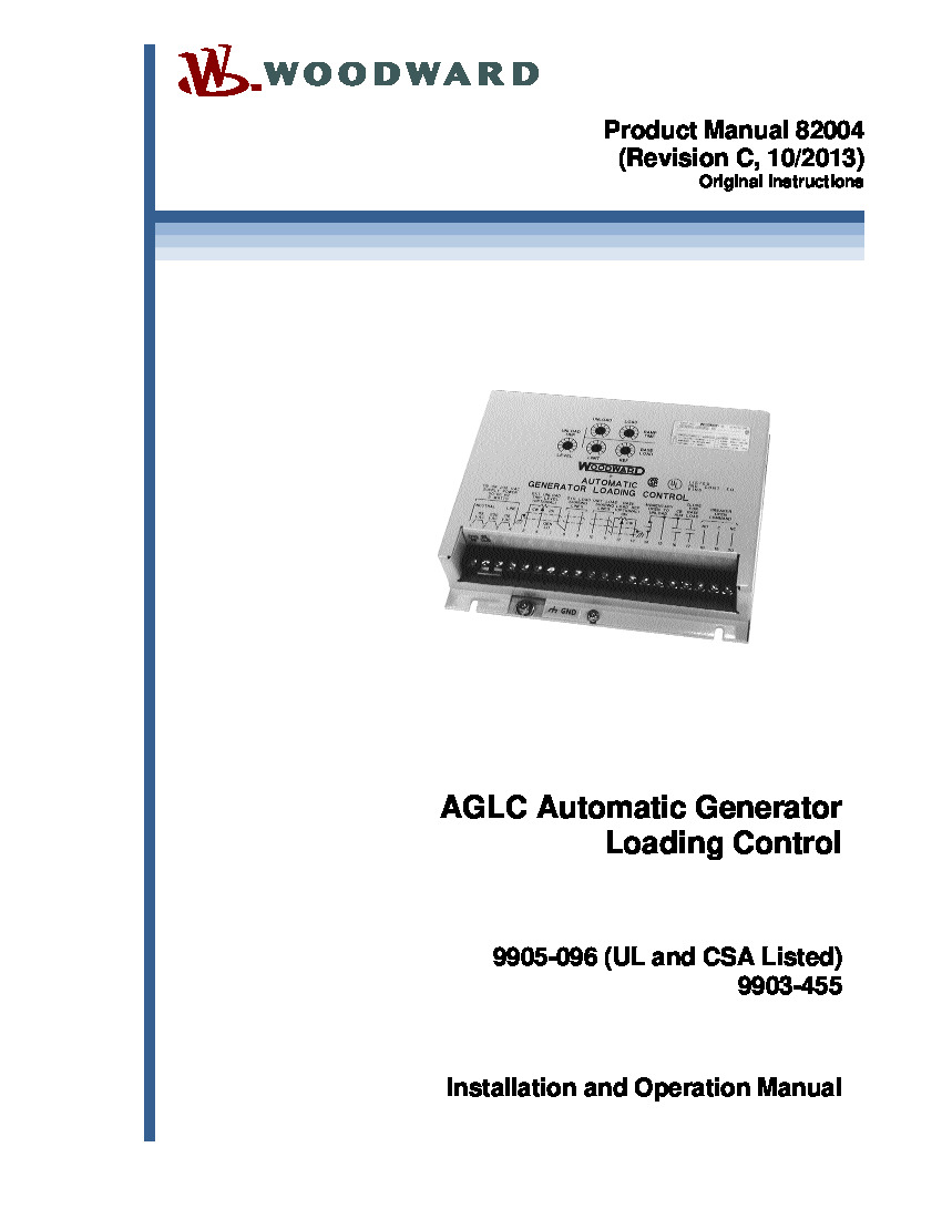 First Page Image of 9903-455 AGLC Automatic Generator Loading Control 82004.pdf